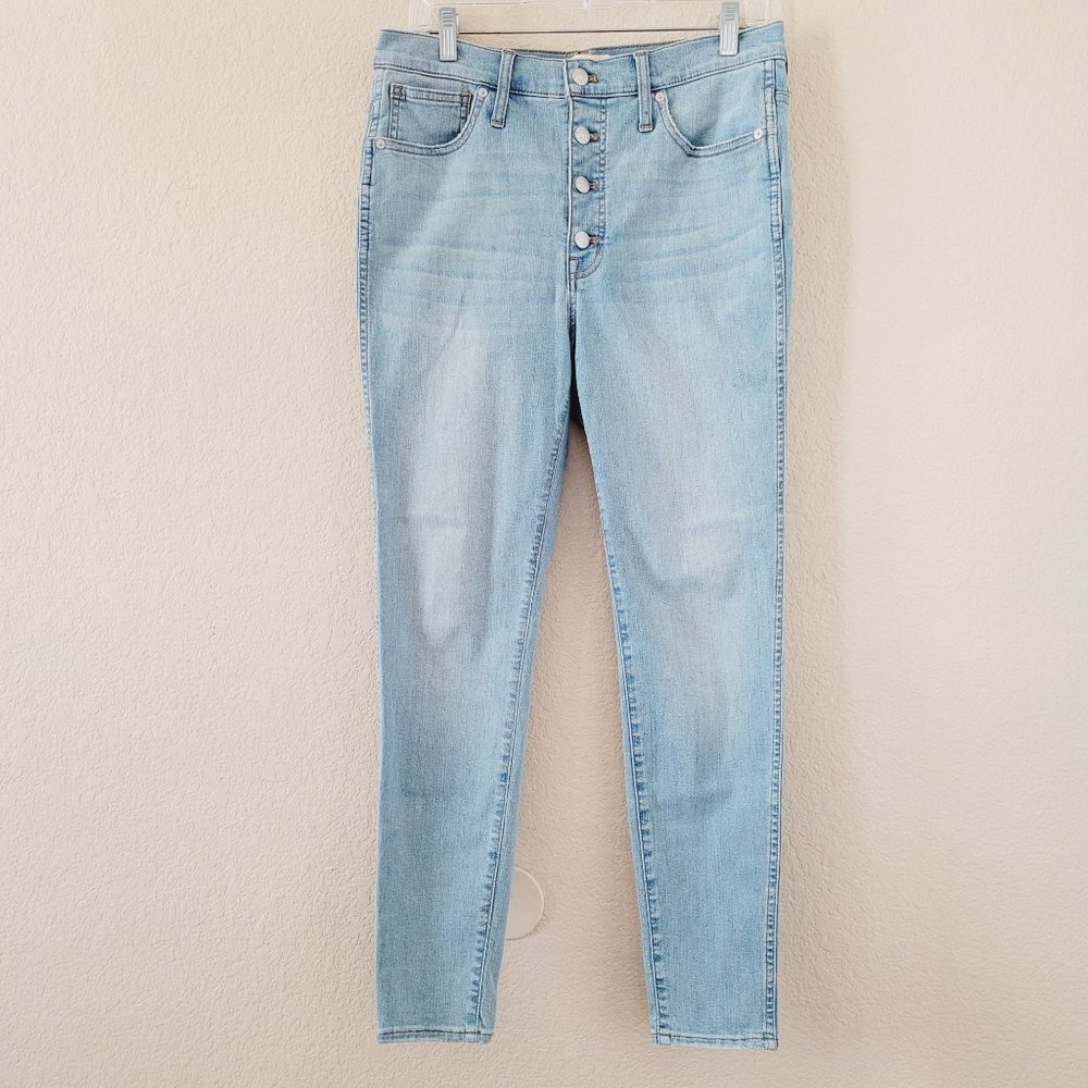 Madewell The 10in High Rise Skinny Jean Size 30 Blue Light Wash Button Fly
